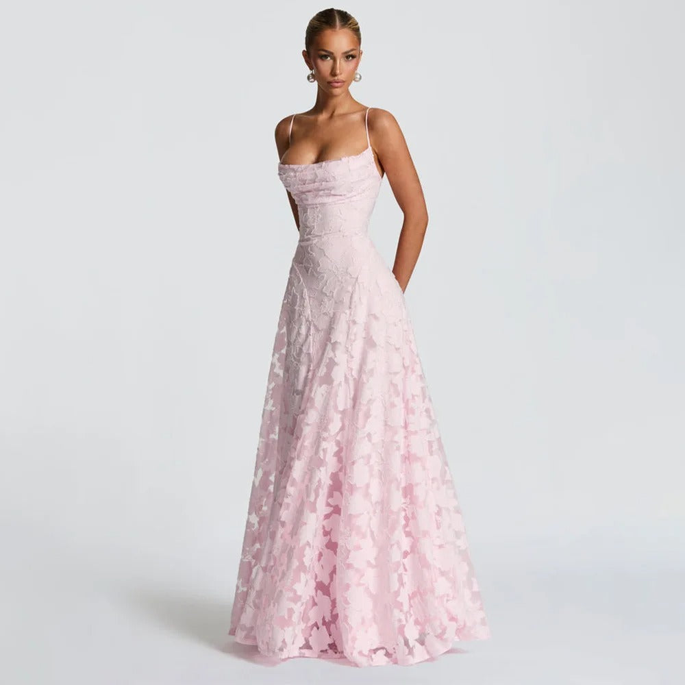 VALERIE Spaghetti Strap Evening Maxi Dress