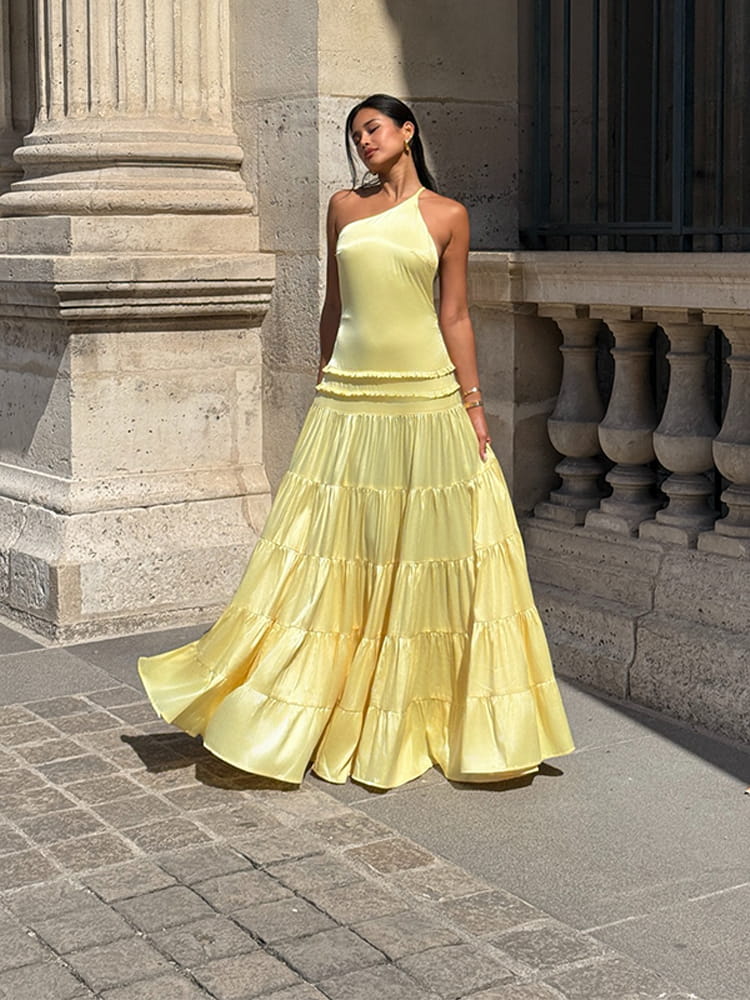 Sadie One-Shoulder Tiered Maxi Dress