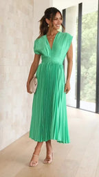 DELIA Pleated Midi Dress