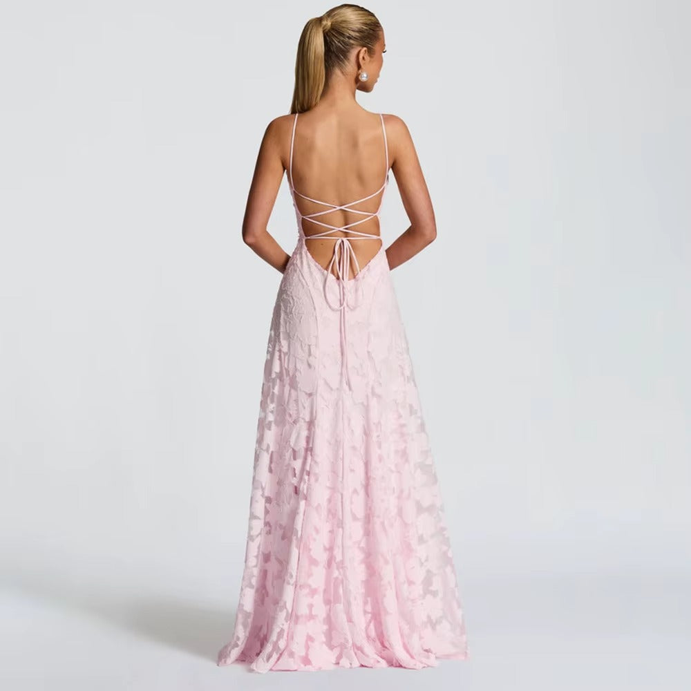 VALERIE Spaghetti Strap Evening Maxi Dress