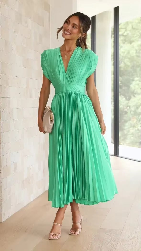 DELIA Pleated Midi Dress