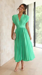 DELIA Pleated Midi Dress