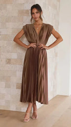 DELIA Pleated Midi Dress