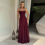 VALERIE Spaghetti Strap Evening Maxi Dress