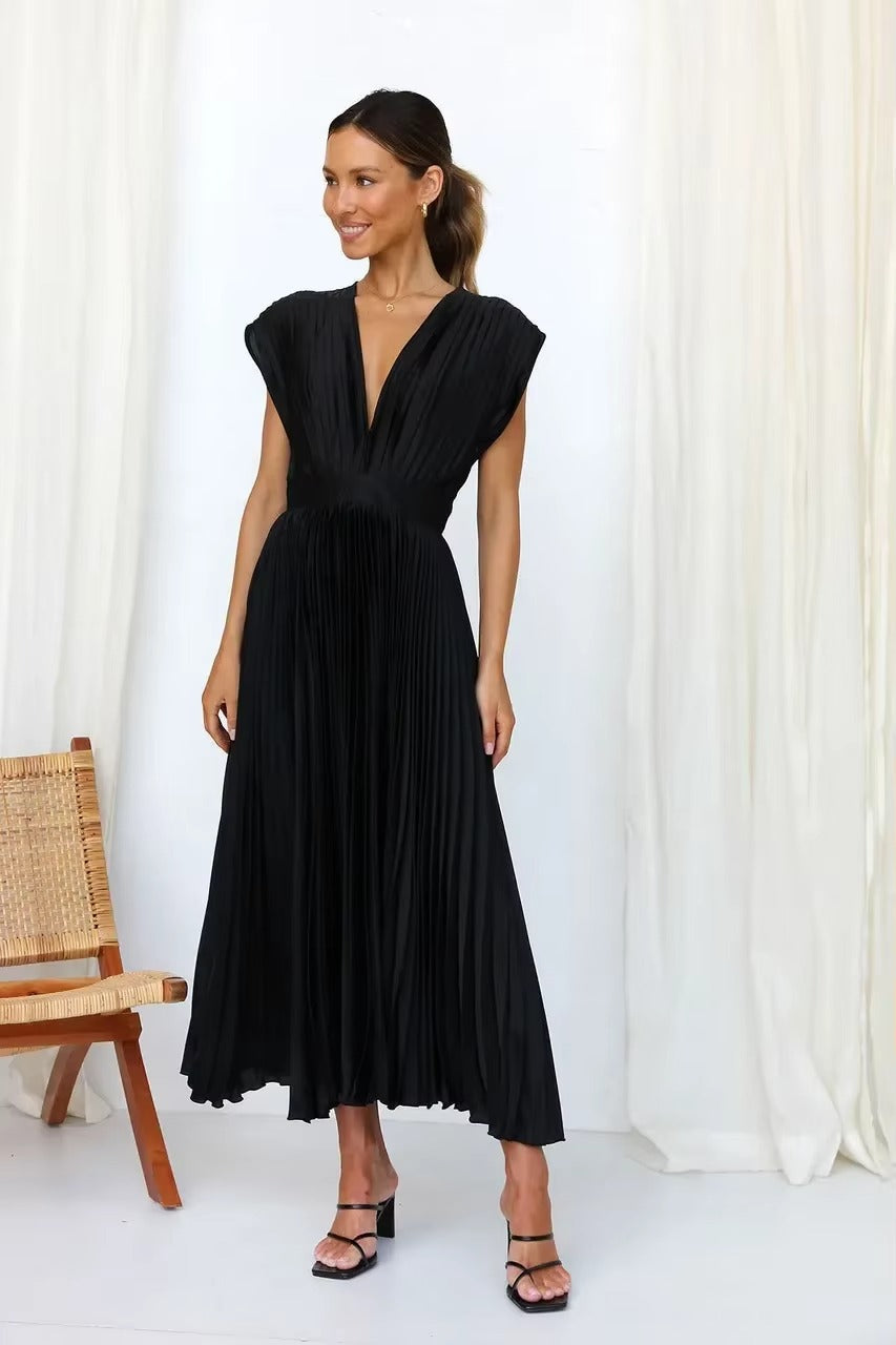 DELIA Pleated Midi Dress