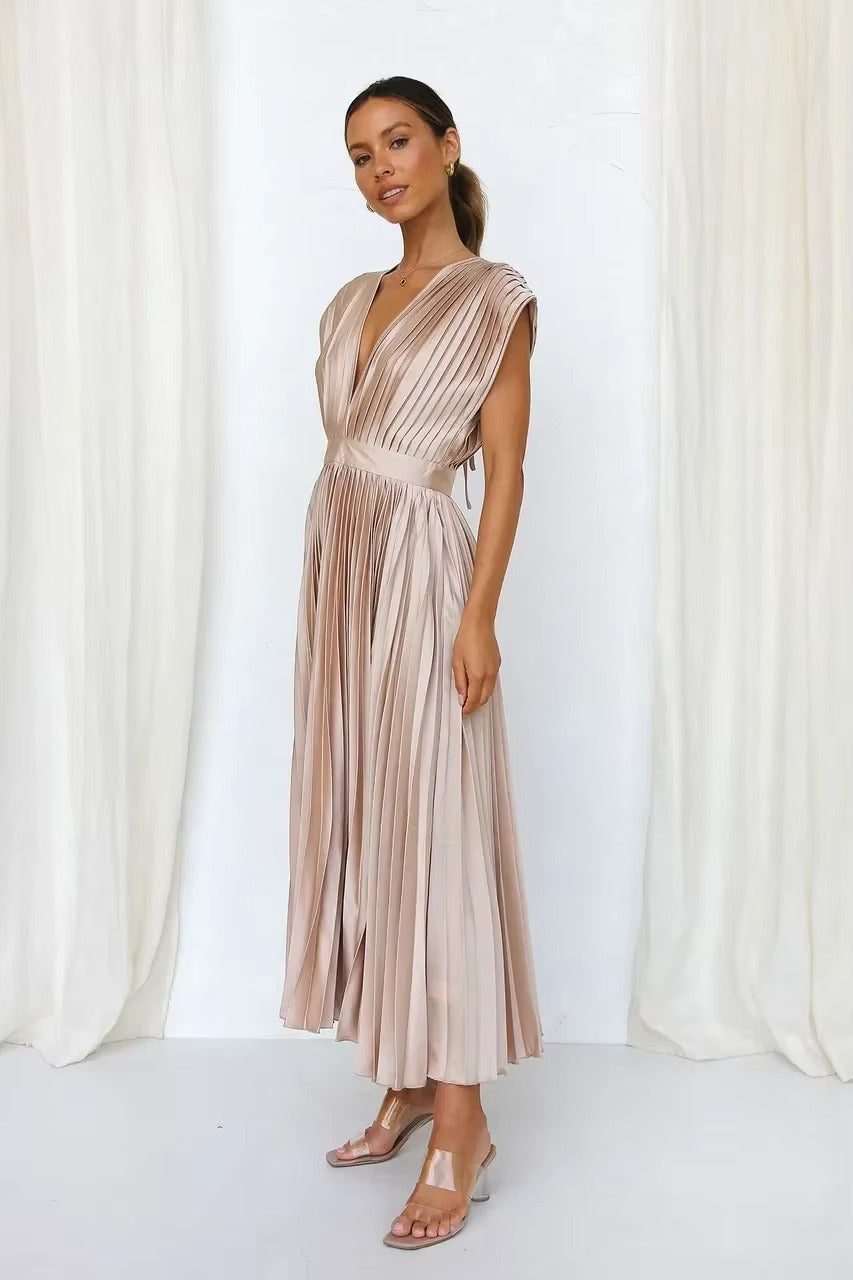 DELIA Pleated Midi Dress