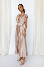 DELIA Pleated Midi Dress