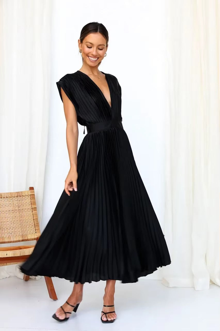 DELIA Pleated Midi Dress
