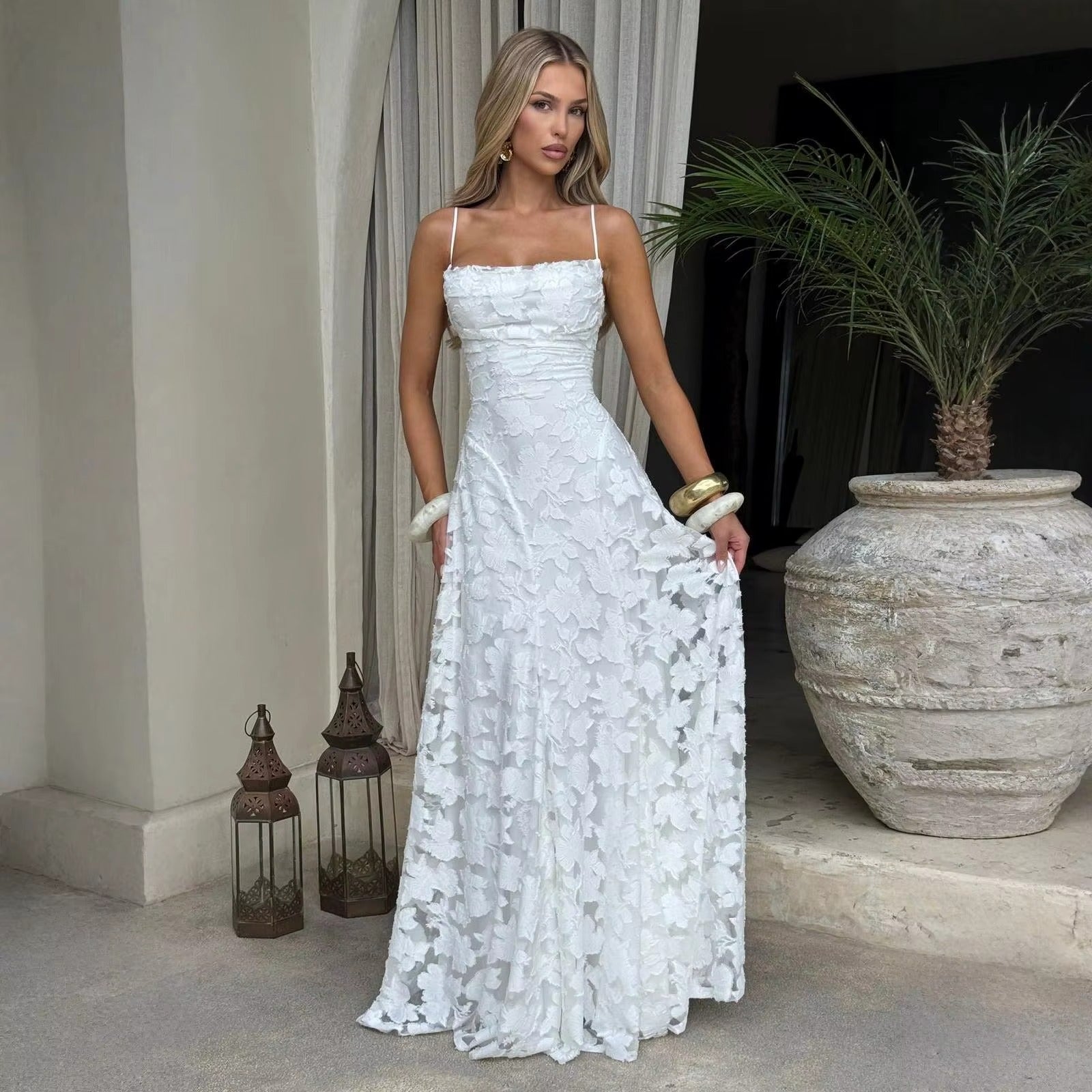 VALERIE Spaghetti Strap Evening Maxi Dress