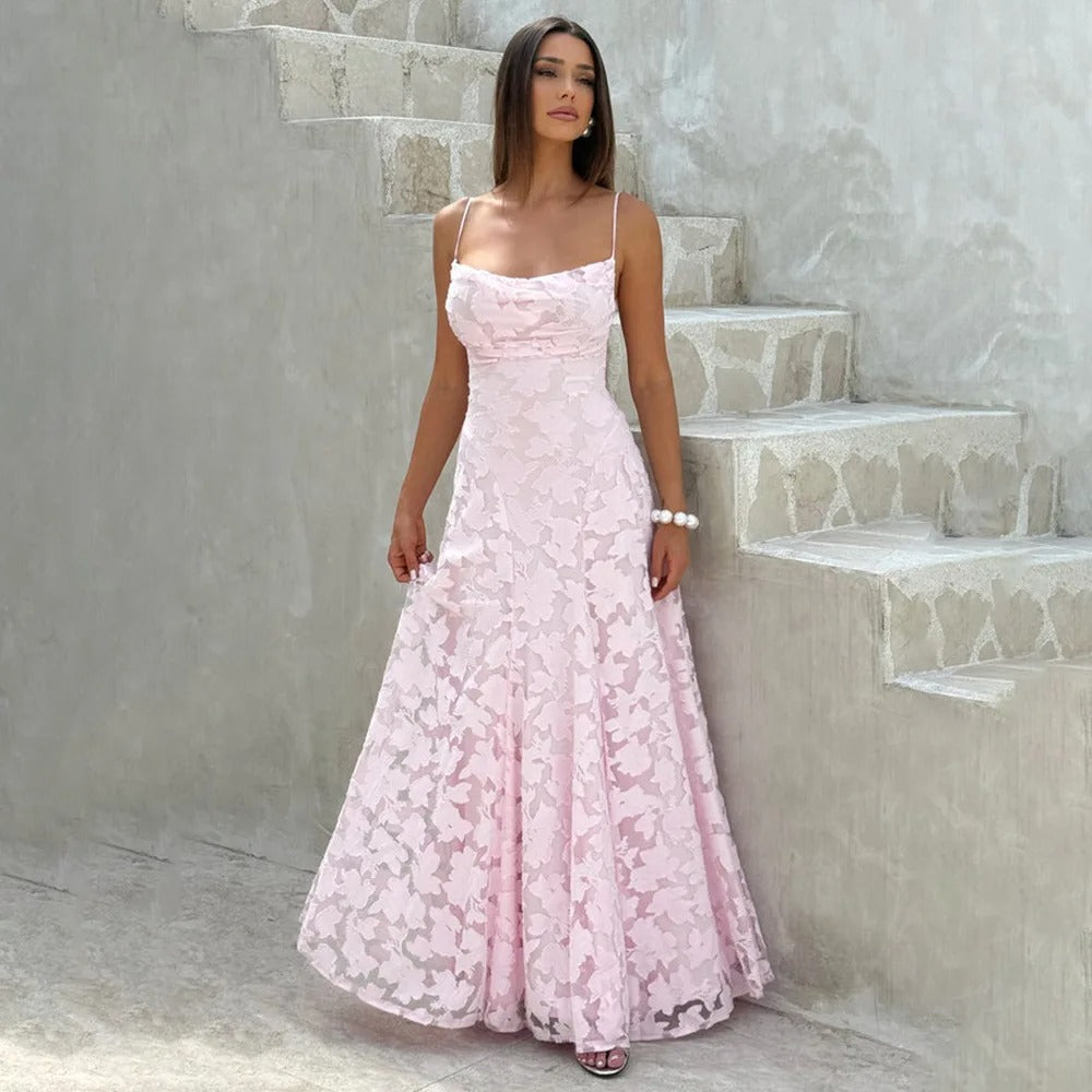 VALERIE Spaghetti Strap Evening Maxi Dress