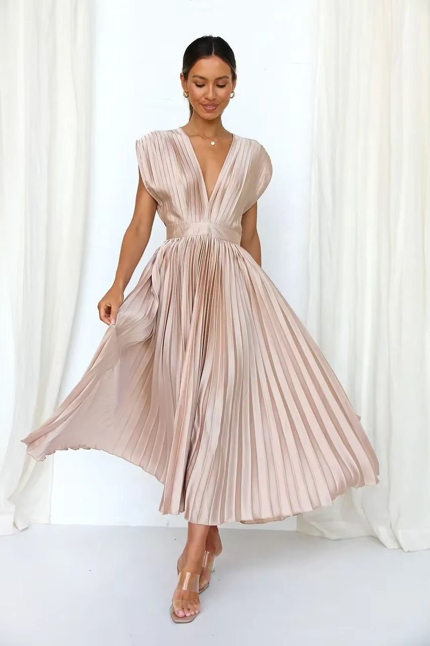 DELIA Pleated Midi Dress