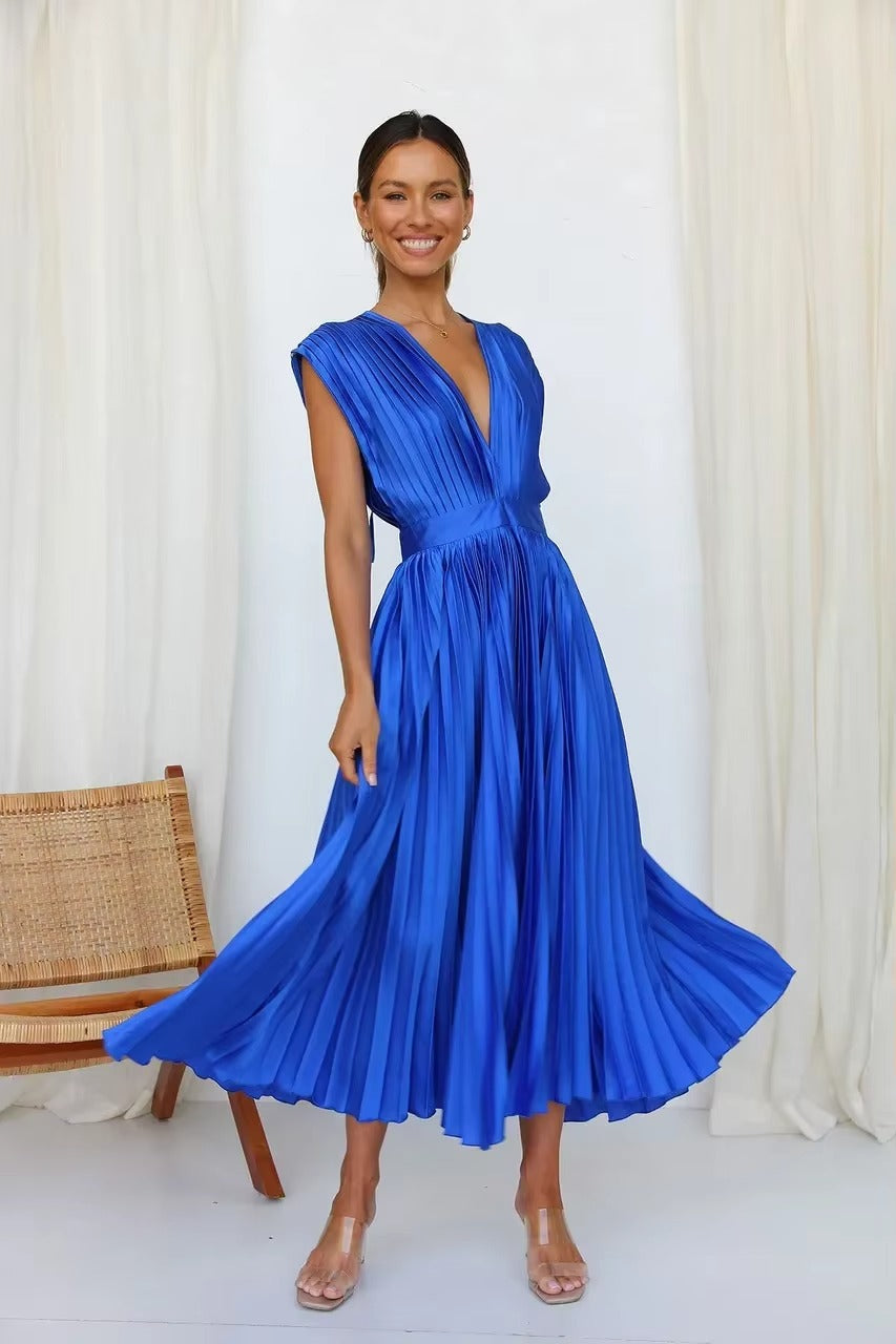 DELIA Pleated Midi Dress