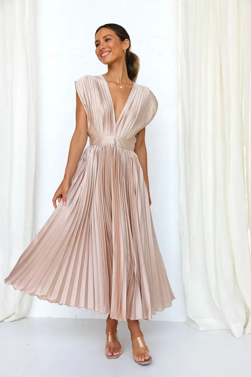 DELIA Pleated Midi Dress
