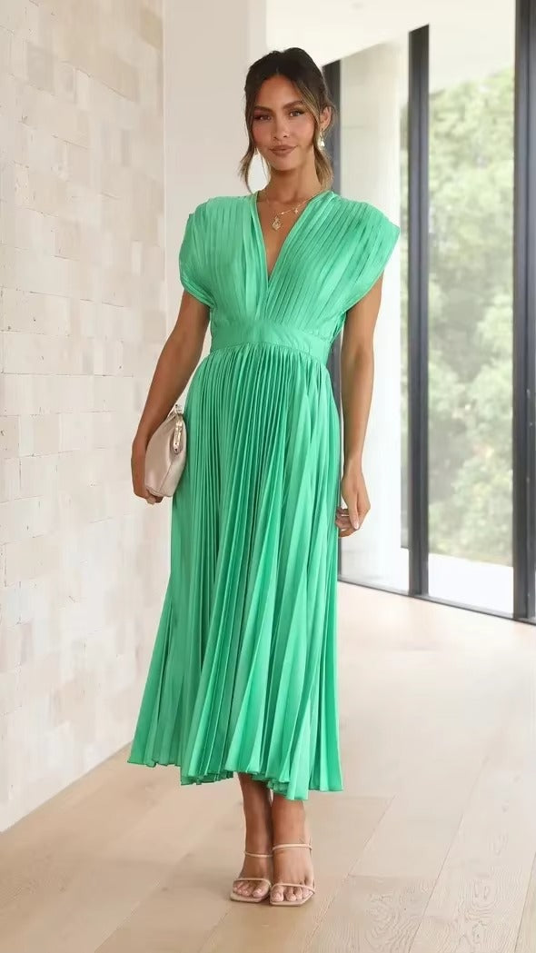 DELIA Pleated Midi Dress