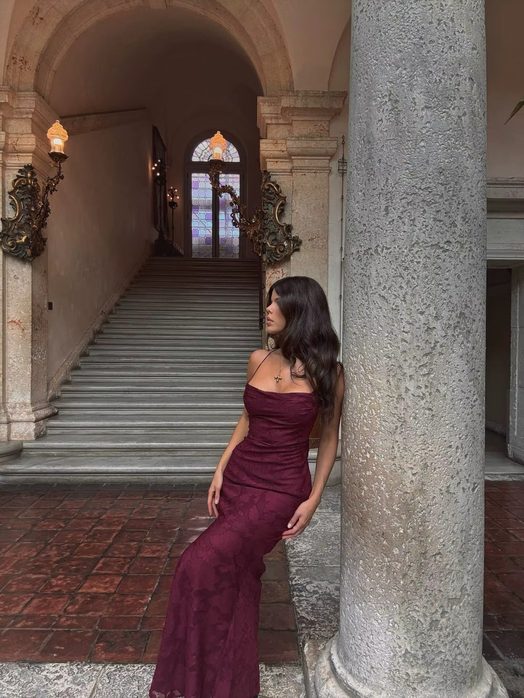 VALERIE Spaghetti Strap Evening Maxi Dress