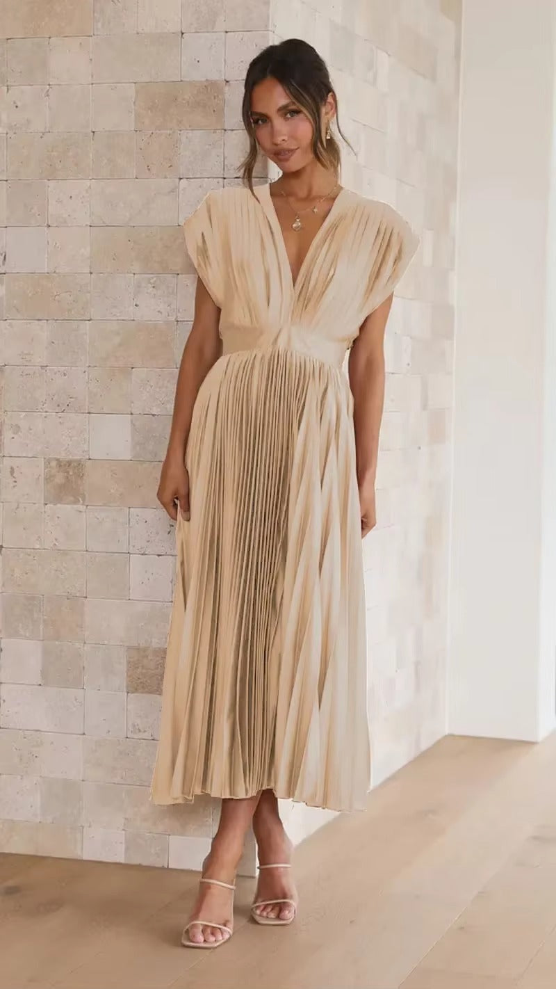 DELIA Pleated Midi Dress