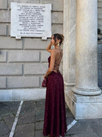 VALERIE Spaghetti Strap Evening Maxi Dress