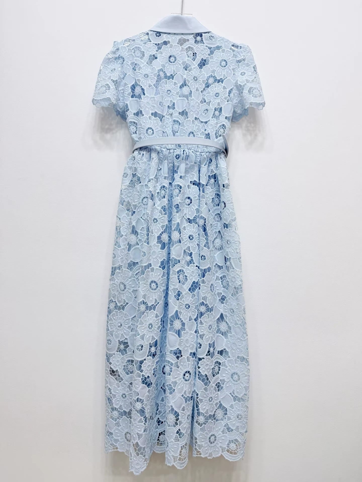 SERAPHINA Lace Fitted Midi Dress With Collar
