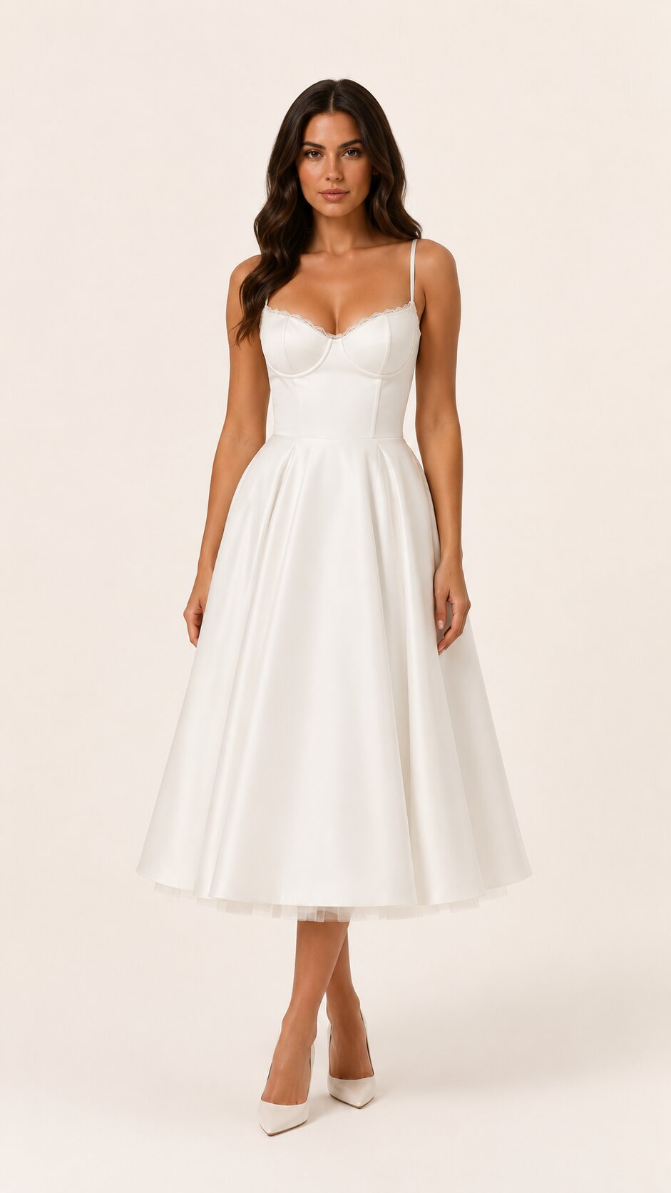 SELINE Midi Dress with Tulle Layers and Secret Pockets