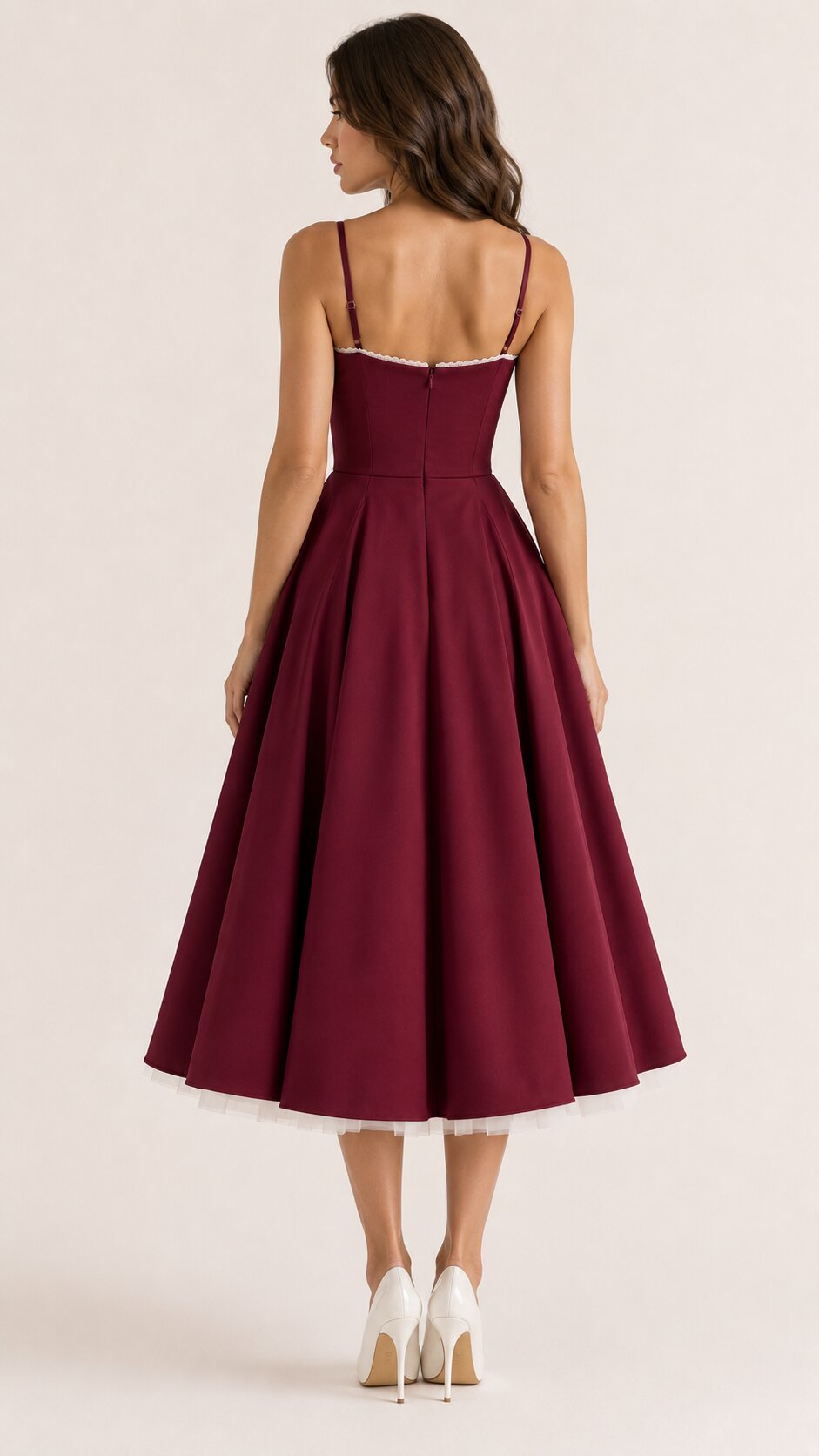 SELINE Midi Dress with Tulle Layers and Secret Pockets