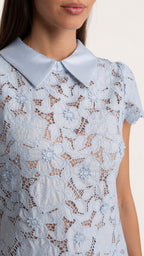 SERAPHINA Floral Lace Collar Mini Dress