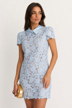 SERAPHINA Floral Lace Collar Mini Dress