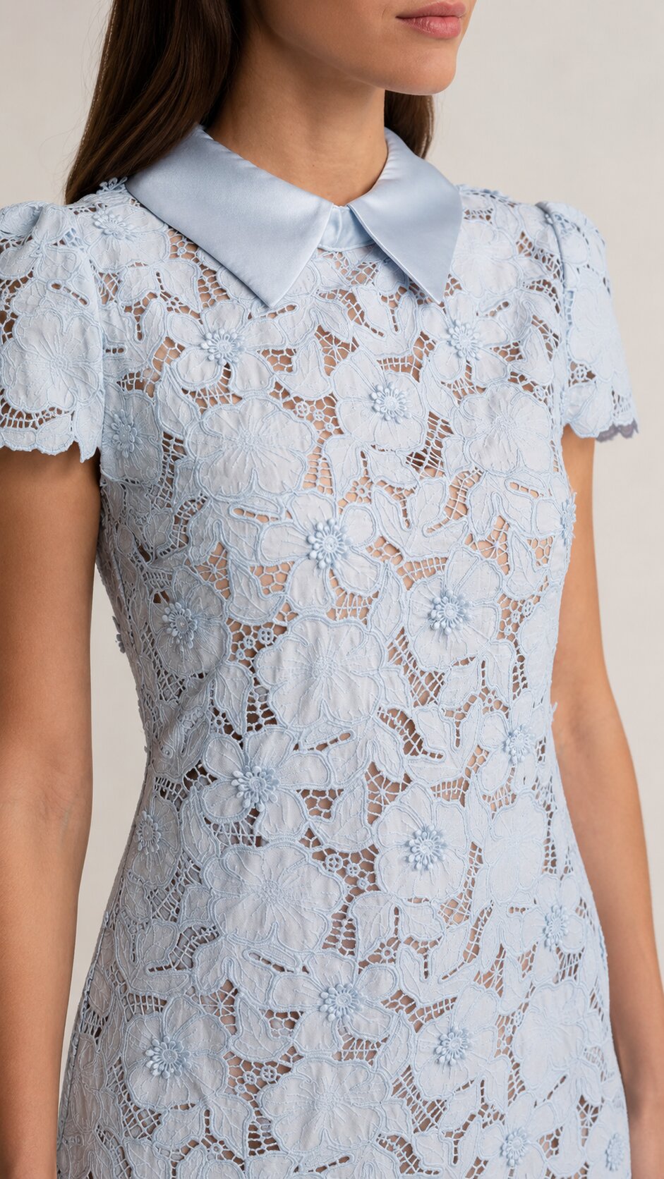 SERAPHINA Floral Lace Collar Mini Dress