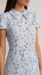 SERAPHINA Floral Lace Collar Mini Dress