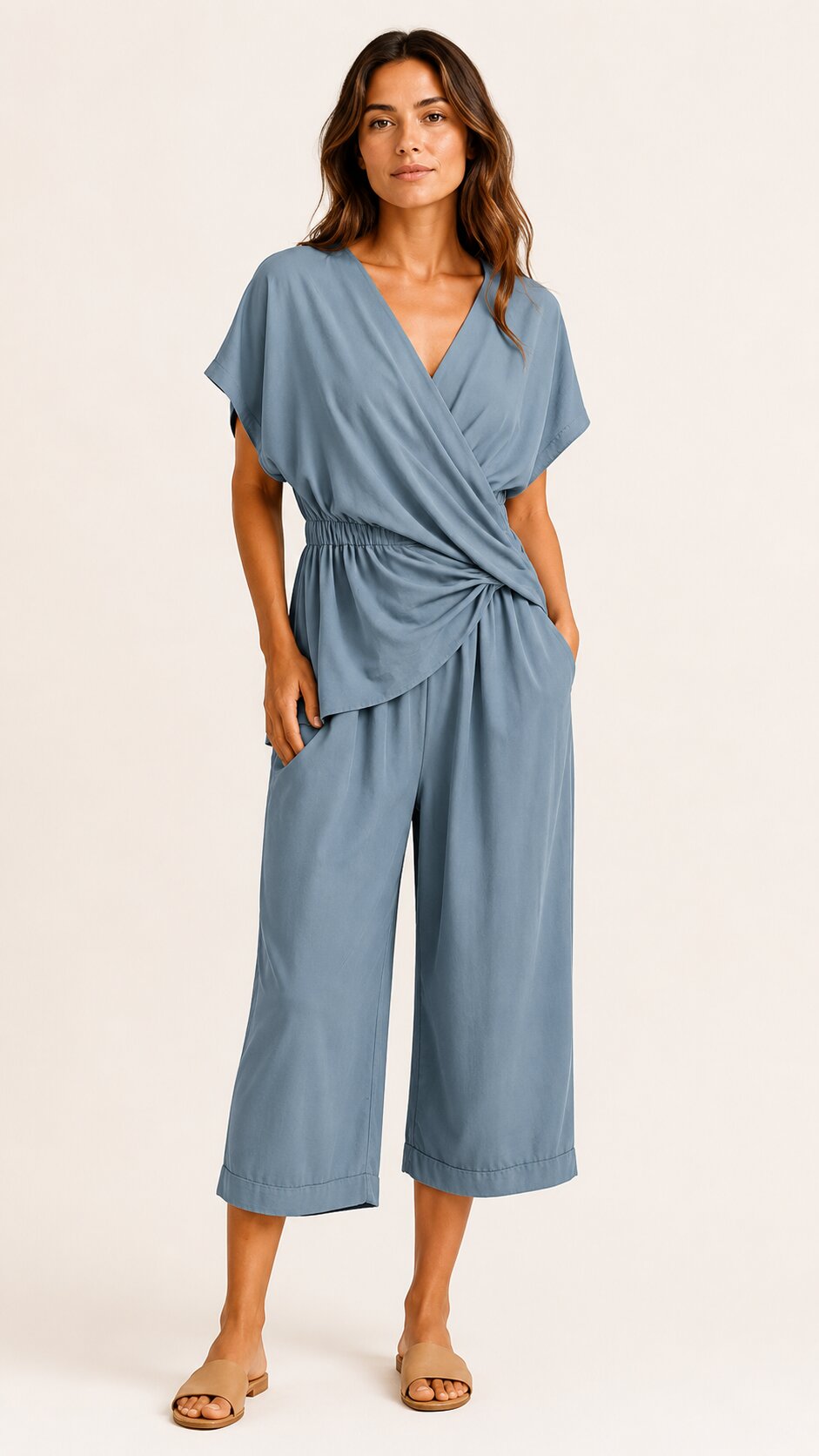 SERENA Wrap Front Two-Piece Set