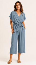 SERENA Wrap Front Two-Piece Set