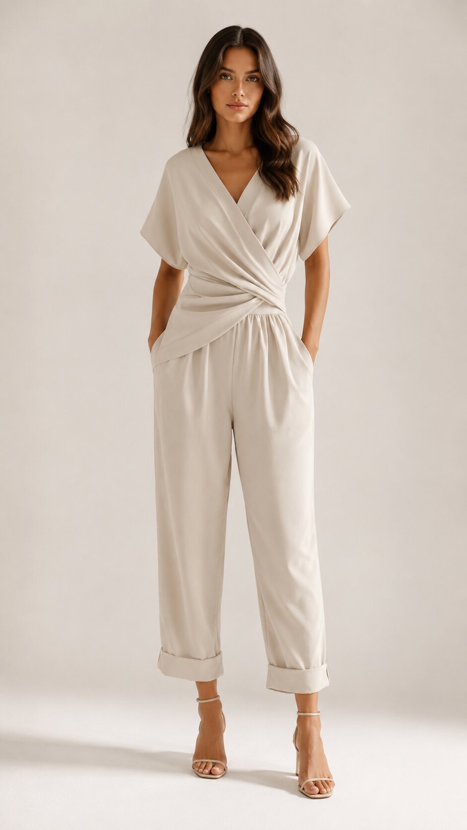 SERENA Wrap Front Two-Piece Set