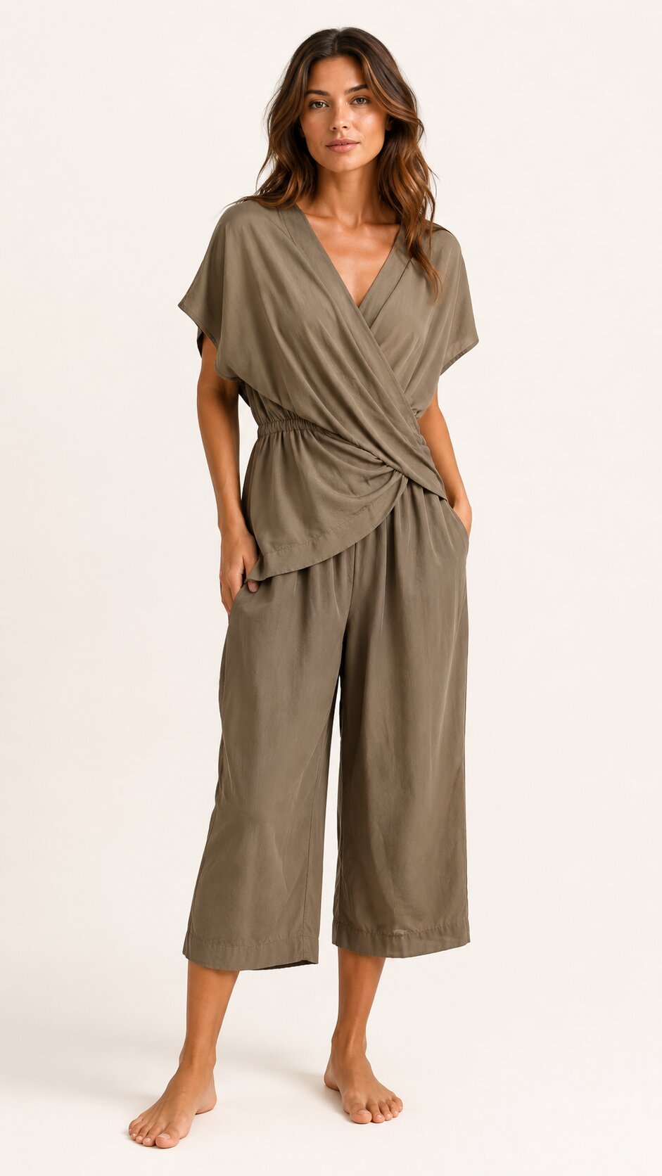 SERENA Wrap Front Two-Piece Set