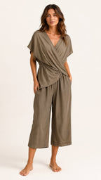 SERENA Wrap Front Two-Piece Set