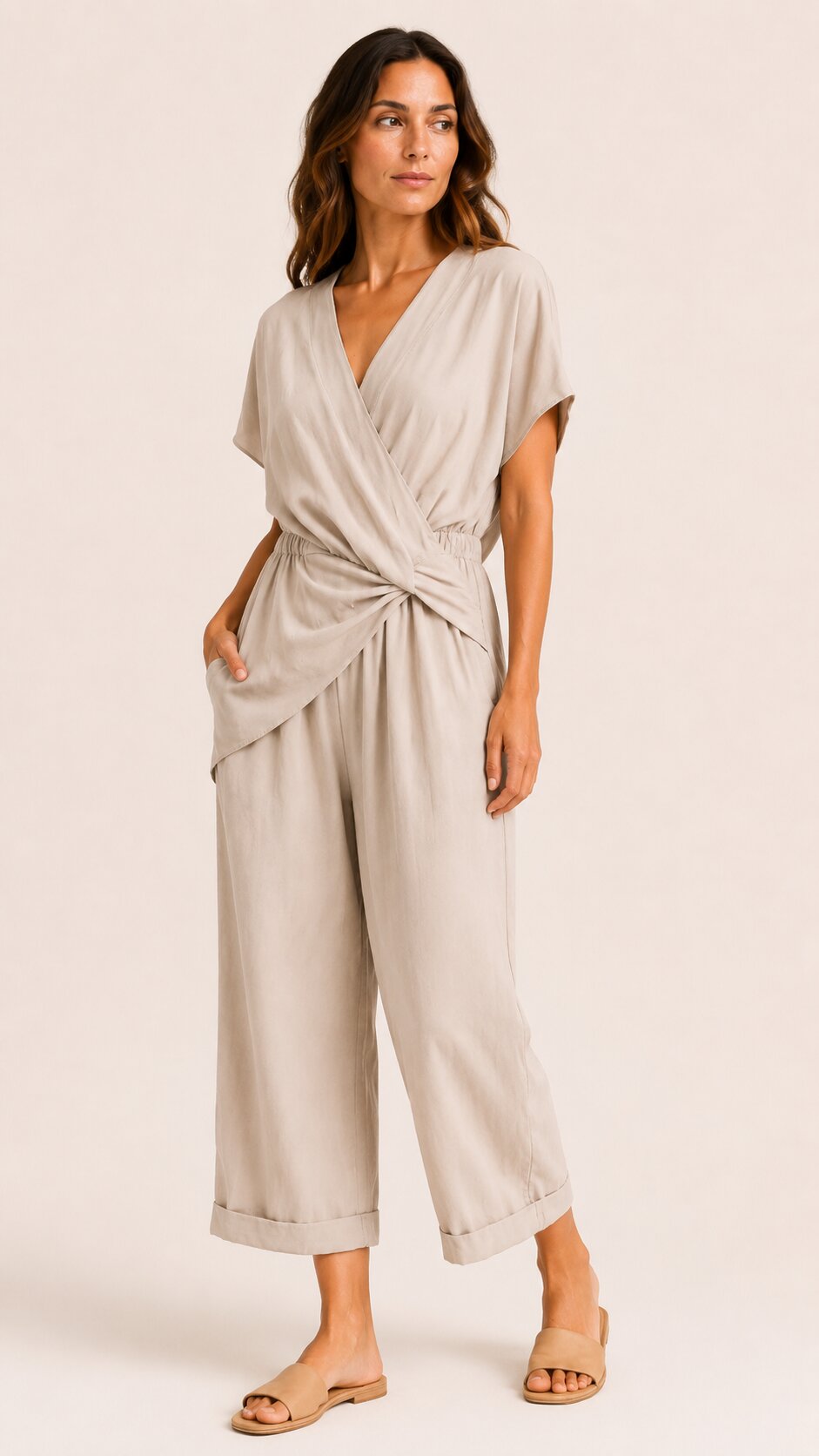 SERENA Wrap Front Two-Piece Set