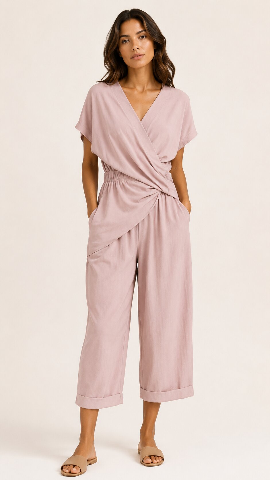 SERENA Wrap Front Two-Piece Set