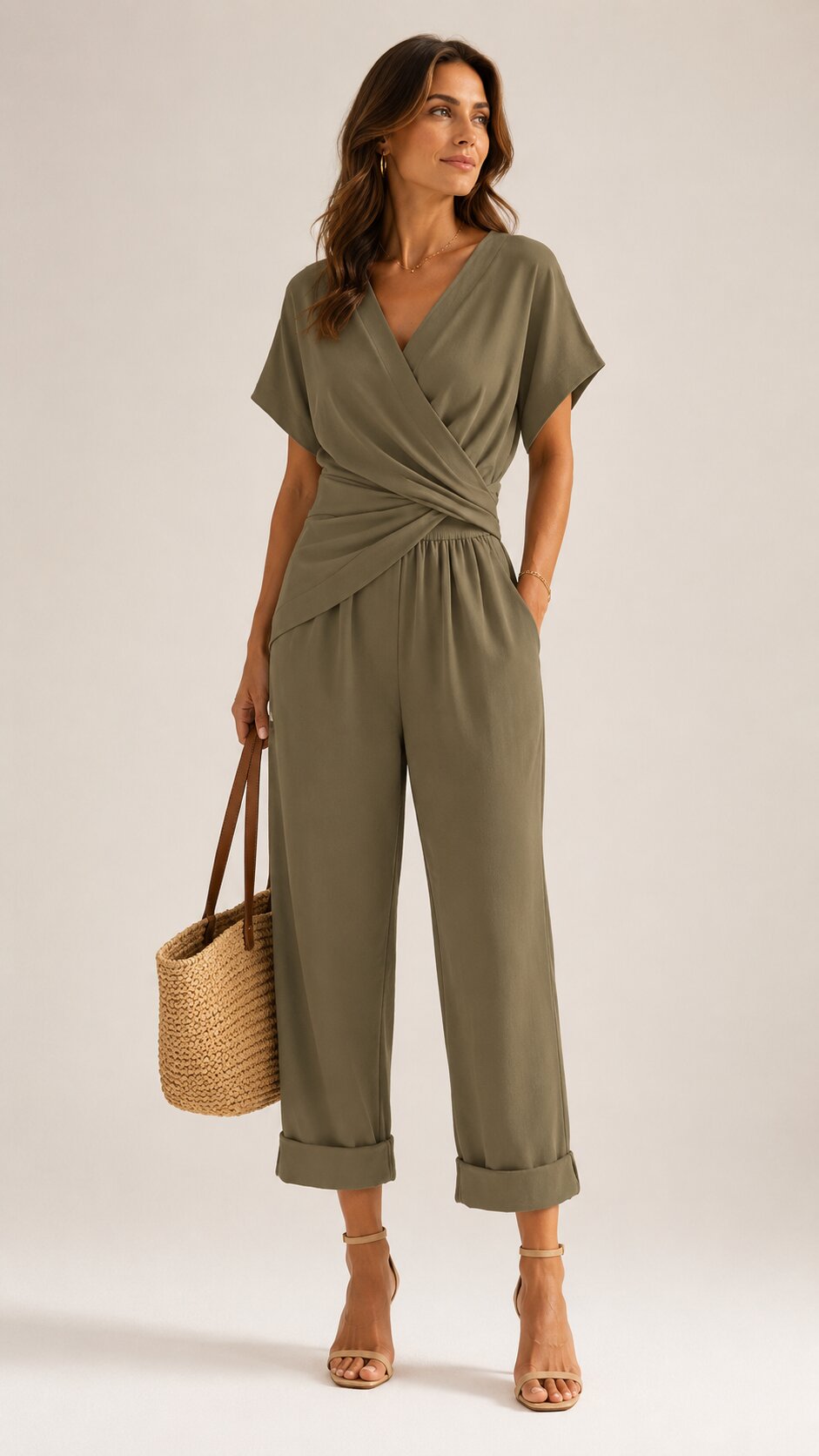 SERENA Wrap Front Two-Piece Set