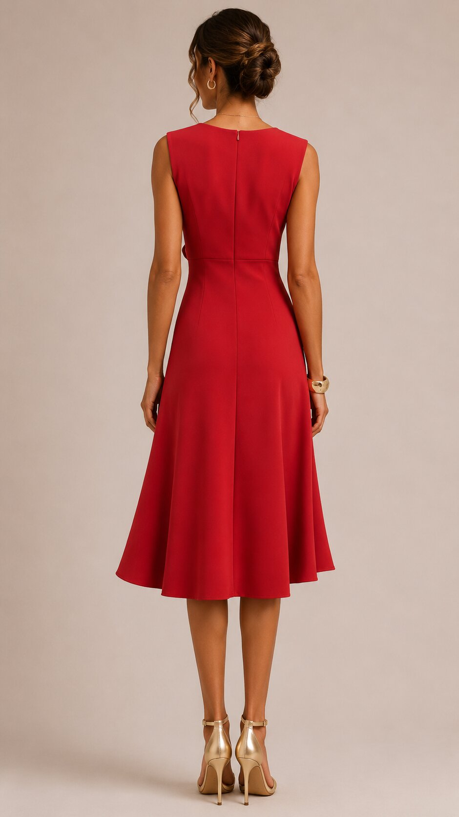 SHAKILA Draped Asymmetric Midi Dress