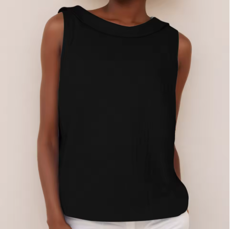 Carey Sleeveless Roll Collar Top