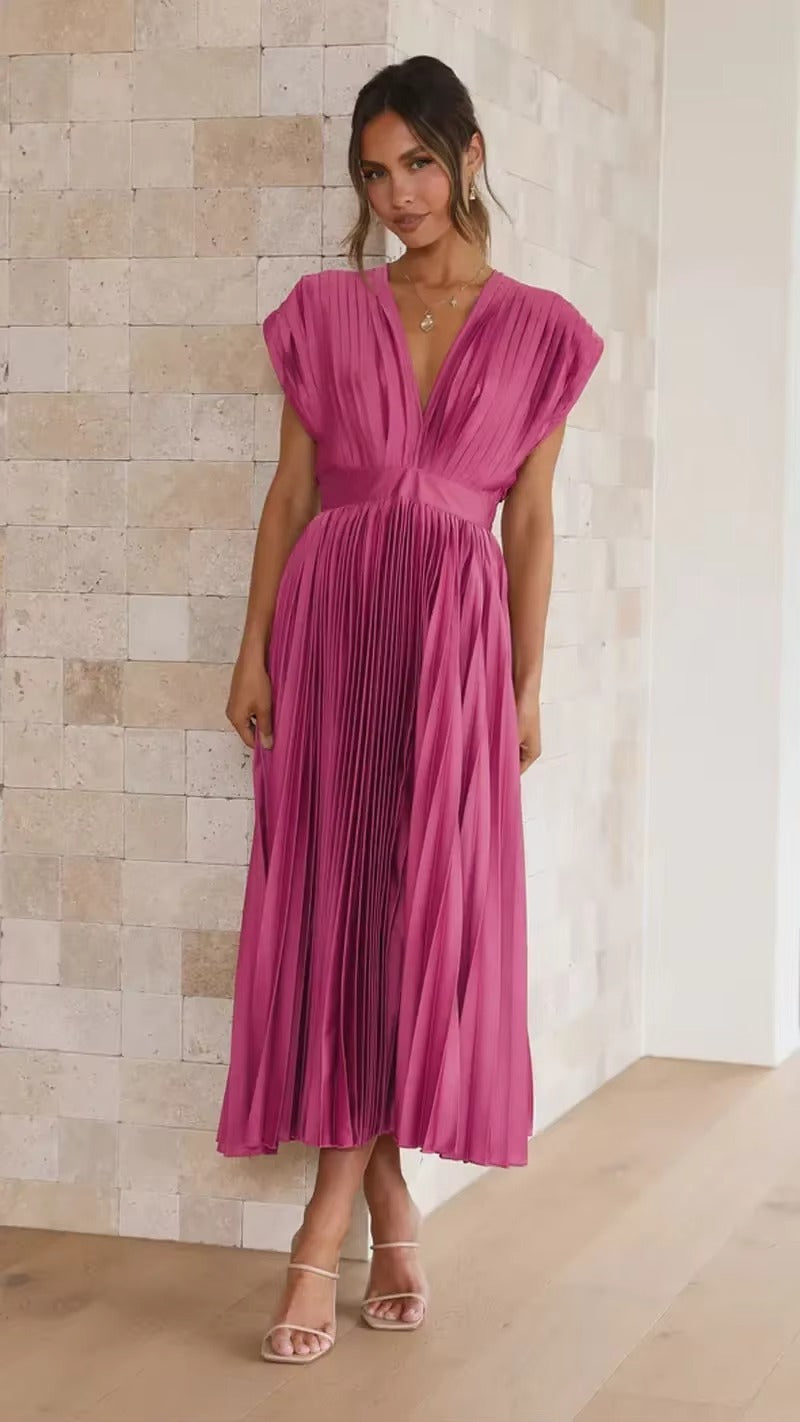 DELIA Pleated Midi Dress