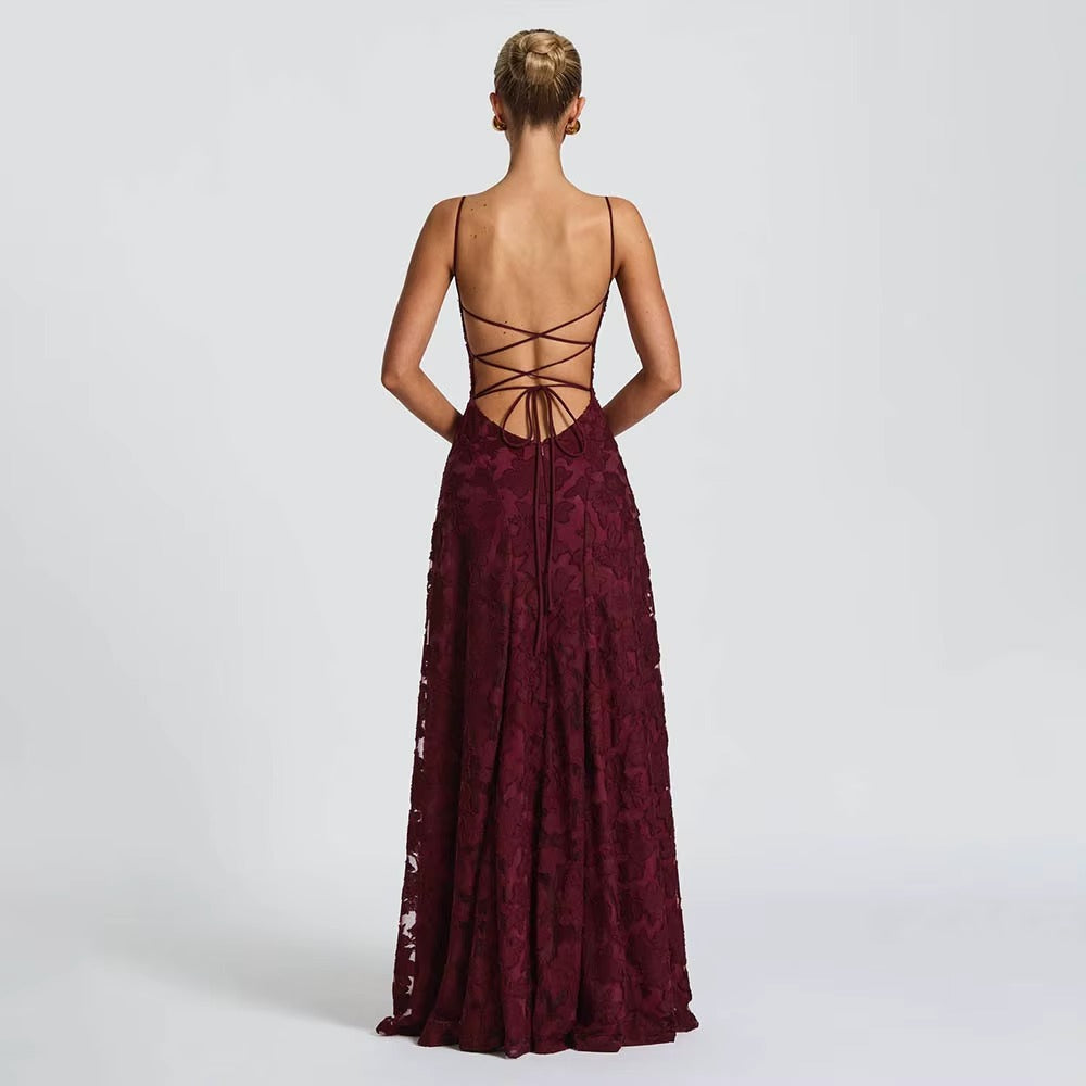 VALERIE Spaghetti Strap Evening Maxi Dress