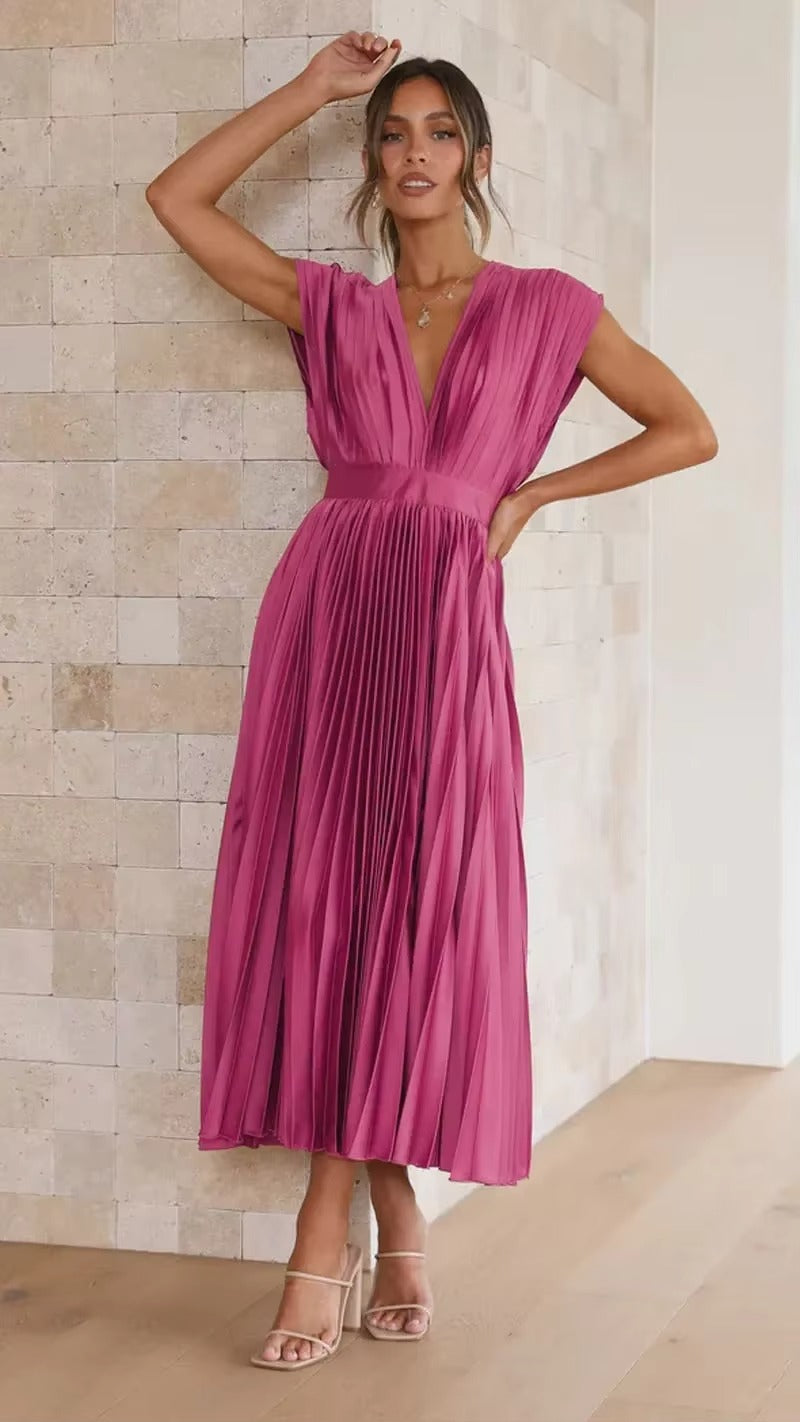DELIA Pleated Midi Dress