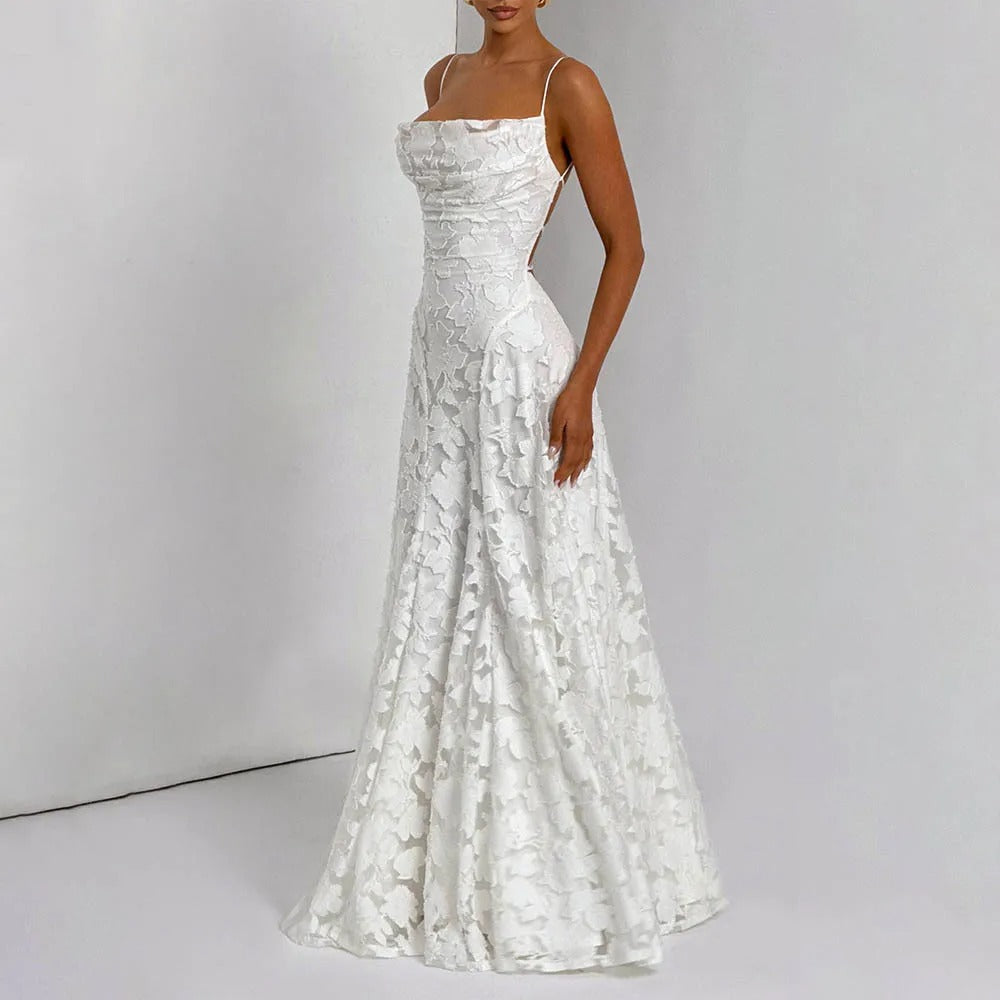 VALERIE Spaghetti Strap Evening Maxi Dress