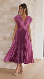 DELIA Pleated Midi Dress