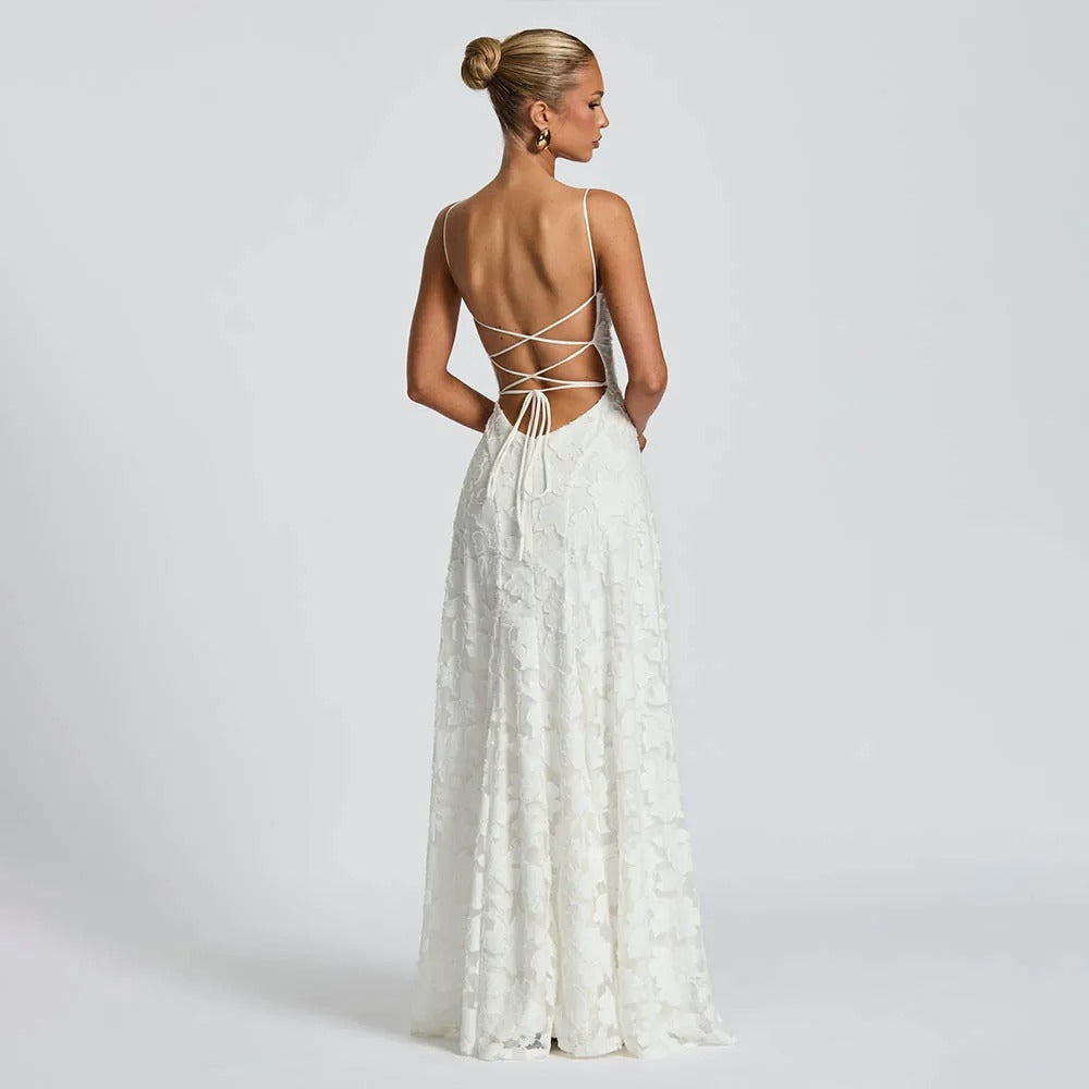 VALERIE Spaghetti Strap Evening Maxi Dress