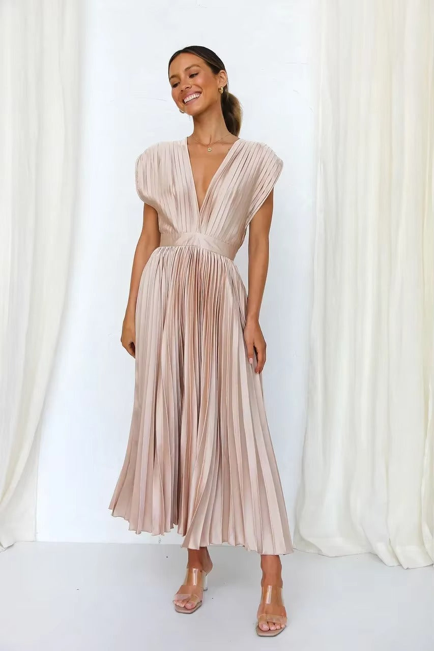 DELIA Pleated Midi Dress