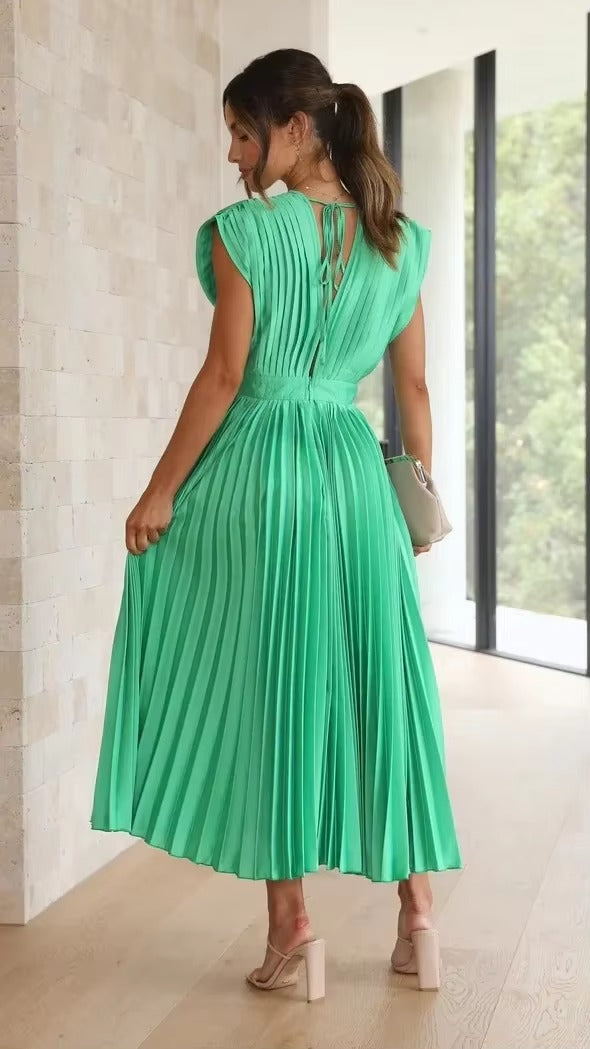DELIA Pleated Midi Dress