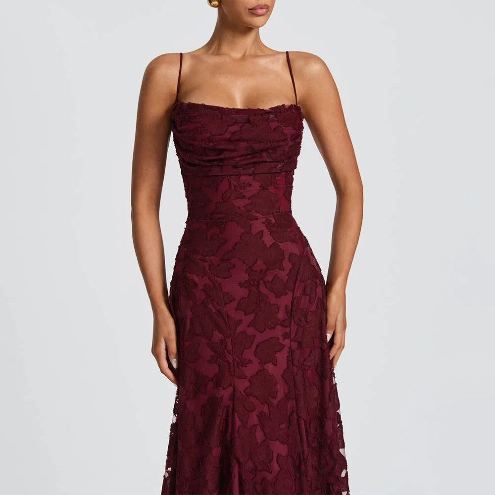 VALERIE Spaghetti Strap Evening Maxi Dress