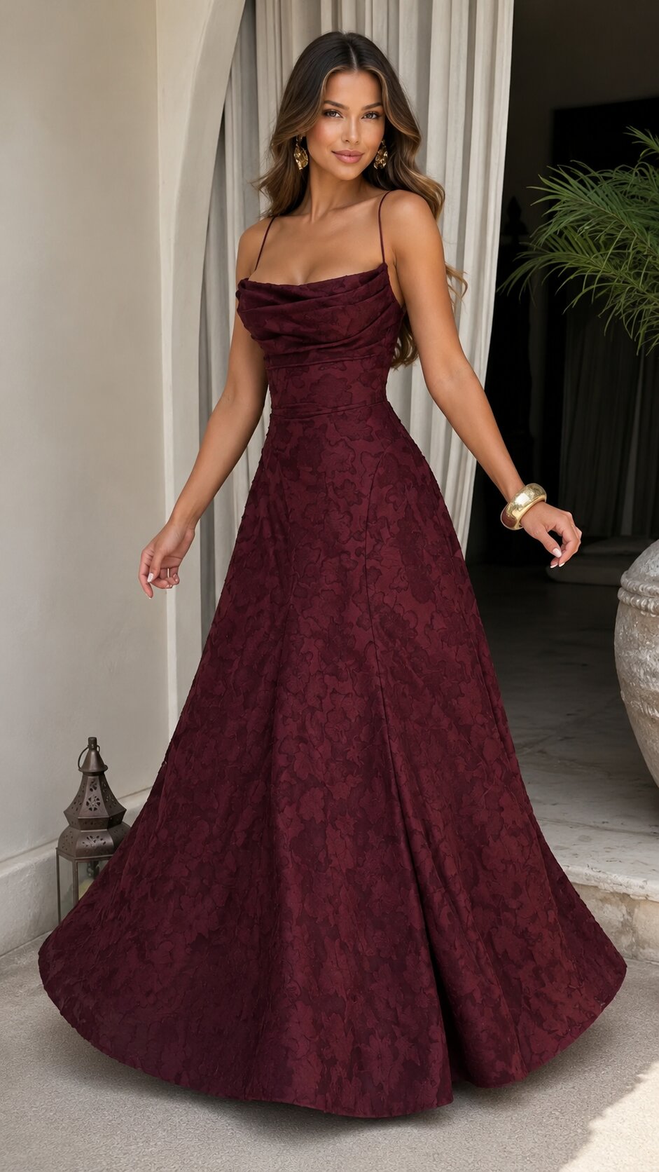 VALERIE Spaghetti Strap Evening Maxi Dress