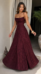 VALERIE Spaghetti Strap Evening Maxi Dress