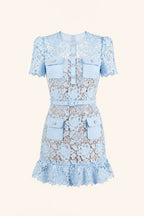 VIVIENNE Lace Embroidered Mini Dress